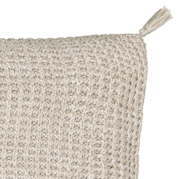 Vue Reagan Knit Taupe Beige Large Decorative Throw Couch Pillow 20x20 - Picture 3 of 3